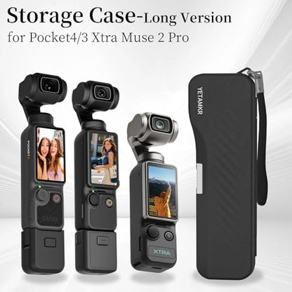 Portable Hard Case for DJI Osmo Pocket 4/3 Xtra Muse Camera Accessories (Long, black) - color: Long, black