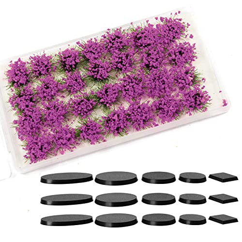 Miniature Vegetation Bushy Shrubs Tuft Flowers with Model Bases War Game DIY Railway Terrain Scenery (G) - color: G