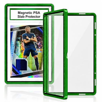 PSA Slab Case with 9-Point Secure Lock, Aluminum Alloy Graded Card Case, Magnetic UV Protection Slab Protector Fits 35PT PSA, CGC, CSG Cards, Professional Display Frame for Sports Cards (grass green) - color: grass green