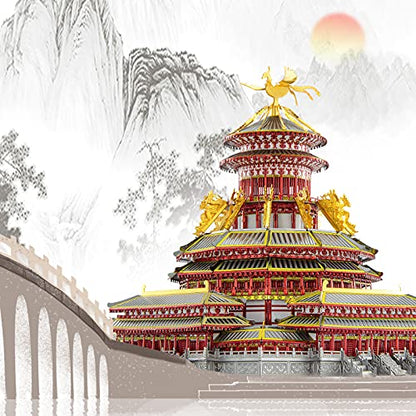 Piececool 3D Metal Puzzles for Adults, Ziwei Palacer Model Kits, Famous Chinese Architecture Model Building Kits, DIY 3D Puzzle Building Blocks Great Gift,189 Pcs - color: Ziwei Palacer