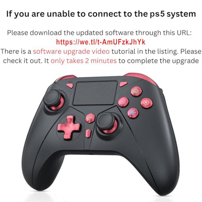 Gamrombo Wireless Controller for PS5/PS5 Pro/PS5 Slim with 2.4G Adapter, Compatible with PS4/Switch/Windows, Dual Vibration/Macro/Turbo Function, 3.5mm Audio Jack - color: Black
