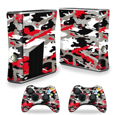 MightySkins Skin Compatible with X-Box 360 Xbox 360 S Console - Red Camo | Protective, Durable, and Unique Vinyl Decal wrap Cover | Easy to Apply, Remove, and Change Styles | Made in The USA