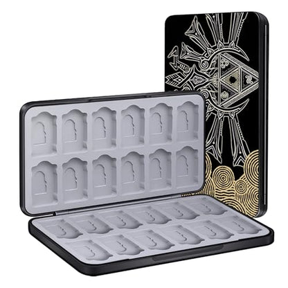 Game Card Case for Nintendo Switch/Switch 2/OLED/Lite, Portable Switch Game Case Magnetic Closure Switch Game Holder with 24 Slots for Games Cards & SD Cards Durable Cartridge Cases Hard Shell, Black - color: Black