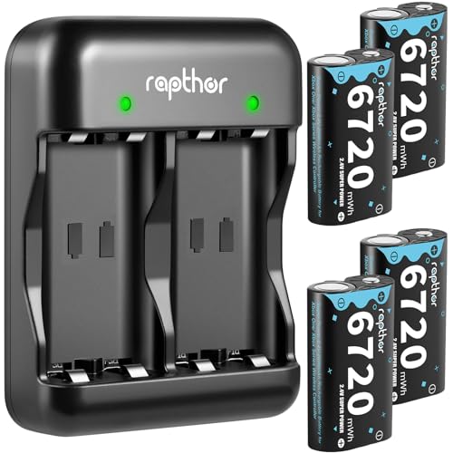 rapthor 4X 6720mWh Rechargeable Controller Battery Pack for Xbox Series with Fast Charger Station Compatible with Xbox One/One X/S/Elite/Series X/S Accessories (4 Battery Packs +1 Charger