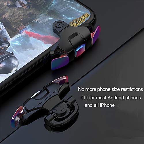 GOFOYO CK3 Mobile Triggers,Mobile Game Controller, Game Trigger for PUBG/Free Fire/Call of Duty,Shooter Sensitive Controller Joysticks Trigger for iPhone&Android Phone (CK3 with 3 pair Finger Sleeves) - color: CK3 with 3 pair Finger Sleeves