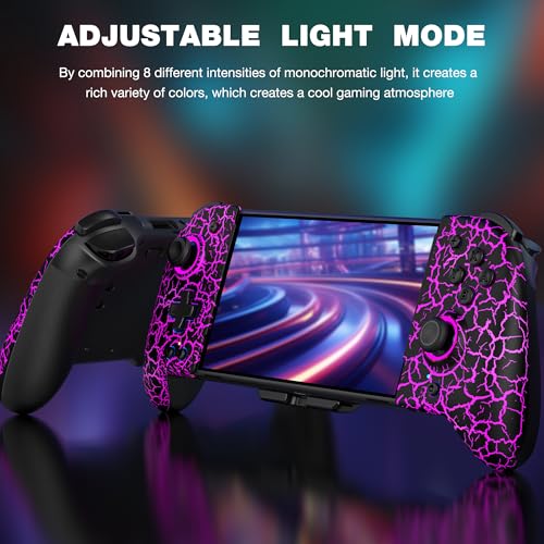 LIFUFUTEE Switch Controllers, Wireless Switch Pro Controller Replacement for Nintendo Switch Controller/OLED, Hall Effect One-Piece Joypad Controller with Programmable/Dual Vibration/Turbo/Wakeup - color: Black Crack, size: Switch 1 - 6.2"/7"
