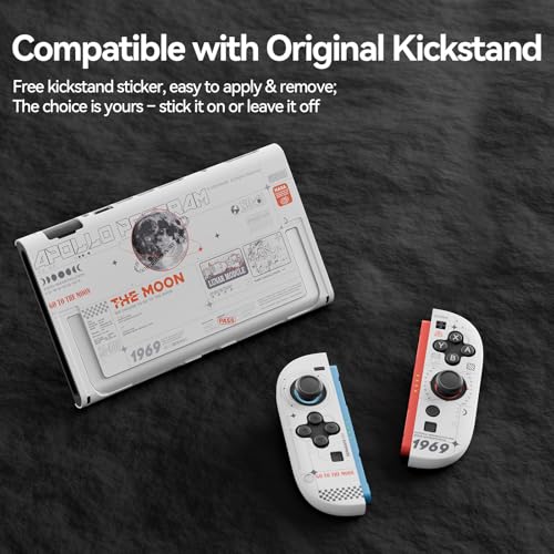 GeekShare Hard Case Compatible with Nintendo Switch 2 (2025), Anti-Scratch Dockable Protective Cover for Switch 2 with Detachable Joysticks, The Moon (Moonlight White) - color: The Moon-White