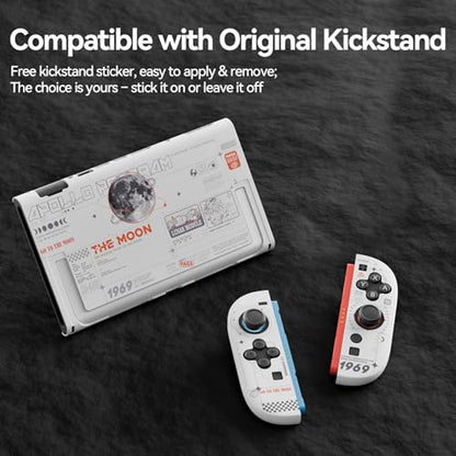 GeekShare Hard Case Compatible with Nintendo Switch 2 (2025), Anti-Scratch Dockable Protective Cover for Switch 2 with Detachable Joysticks, The Moon (Moonlight White) - color: The Moon-White