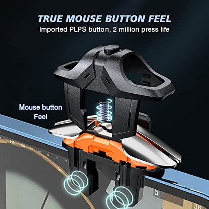 Newseego for Mobile Game Controller, Sensitive Mobile Gaming Trigger Shooter with Six-Finger Linkage for iPhone & Android, Controller Joysticks Aim Trigger Keys for Survival Rules - color: Black -A13