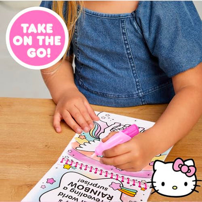 Hello Kitty Aqua Art Pad, 4 Art Pages, On The Go Reusable Water-Reveal Activity Pad, Mess Free Arts and Crafts, Paint with Water Brush Set, Kids Toys, Sanrio Stuff, Hello Kitty Craft Kits for Kids 3+ - style: Hello Kitty