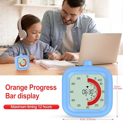 Digital Visual Timer for Kids 12hours Countdown countup Kitchen Timer Student Timer Gym Timer (Black) - color: Black