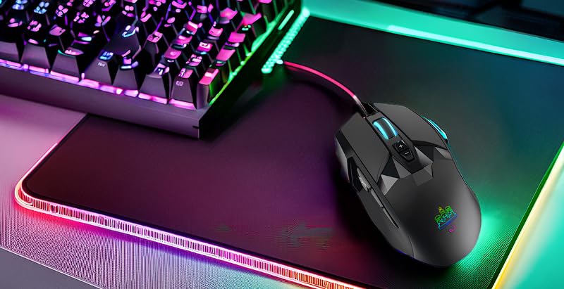MOJO Pro Performance Silent Gaming Mouse - Wired Mouse with 9 Programmable Buttons Including Sniper Key, 12000 DPI, 1000 Hz, Force Adjustable, Custom Profiles - style: Pro Performance