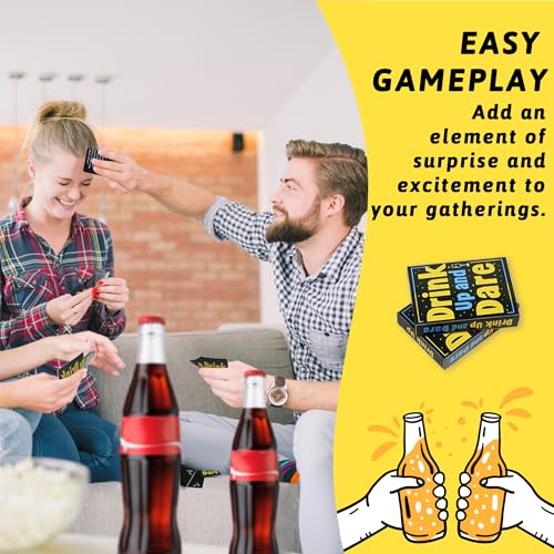 Etyishe Drinking Games for Adults,Drink Up and Dare,Adults Games for Game Nights, Exciting Card Games for Bachelorette Party Games & 21st Birthday Gift, with 50 Funny Game Cards, Spice Up Your Party
