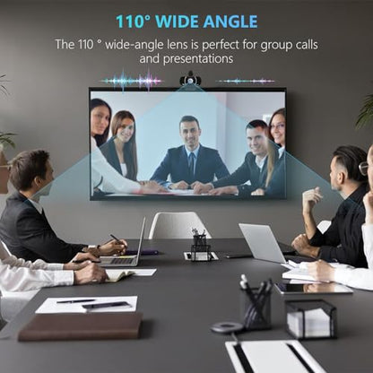 Akyta 1080P PC Webcam, Plug and Play USB C Camera with Microphone/Privacy Cover/Stand/Adapter & Wide Angle 110°, Web Camera for Desktop Computer PC Mac Video Calling/Zoom Conference - color: 1080P Webcam USB A to C