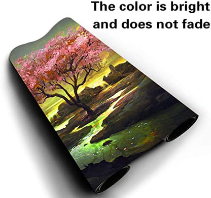 MTG Playmat, 24 x 14 Inches TCG Card Mat, Smooth Rubber Surface, Lotus Board Game Mats for MTG DTCG CCG RPG Trading Card - color: Cherry Blossom Tree