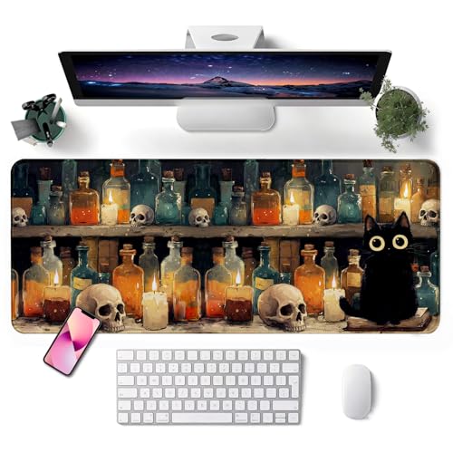 Mouse Pad, Desk Mat, 31.5x11.8in Large Mousepad, Midnight Shelf | Desk Pad with Stitched Edge & Rubber Non-Slip Bottom, Gaming Mouse Pad, Extended Mousepad for Home, Office - color: Midnight Shelf