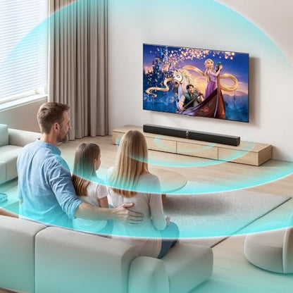 MZEIBO Sound Bar, TV Soundbar 80W with Bluetooth 5.3 Stereo Immersive Sound Detachable 2-in-1 Design for Home Theater Smart TV PC & Music Experience