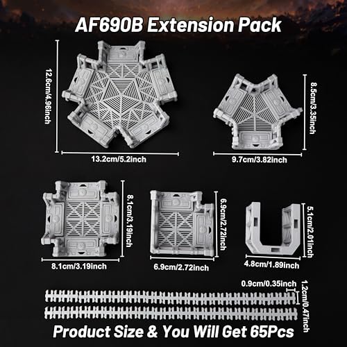 AF690B Sci-Fi Walkways Extension Pack for DND & RPG | Modular Terrain Set, Dungeon Walls, TTRPG Map Props, Dungeons and Dragons Accessories, Wargame Buildings, and Terrain for Tabletop Roleplay
