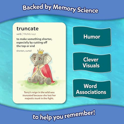 Skillmatics Vocabulary Flash Cards for Kids - Learn 100 Words with Wordplay, Visuals & Soundplay, Educational Gift for Ages 10, 11, 12, & Up, Screen-Free Language Game - style: Level 2