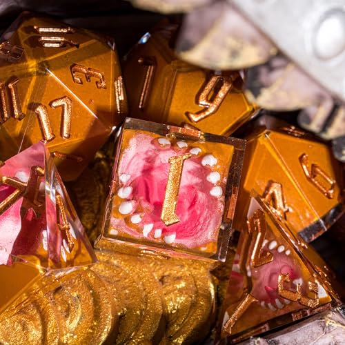 7PCS Tooth Monster Dice Set,Handmade Sharp Edge Dice Set D&D RPG Polyhedral Die,for Dungeons and Dragons TTRPG Games Roleplaying Games Pathfinder,with Gift Box - color: Tooth Monster