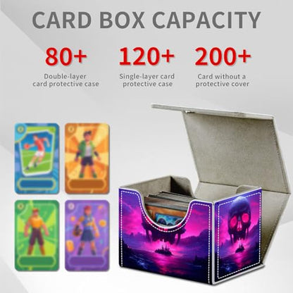 Giant Skull Island for MTG Deck Box, 100+ Double Sleeved Card Storage Case, PU Leather Commander Deck Case for TCG Magic Yugioh, Magnetic Closure - color: Giant Skull Island