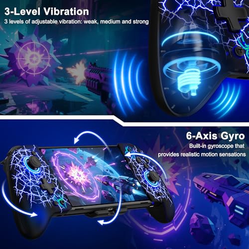 Gammeefy Switch Controller – Hall Effect Joysticks & Enhanced Grip – One Piece Switch Joypad Replacement Switch Pro Controller with 8-Color RGB Lighting, Turbo, Macros - Spider Silk, 6.2"/7" - color: Spider Silk, size: 6.2"/7"