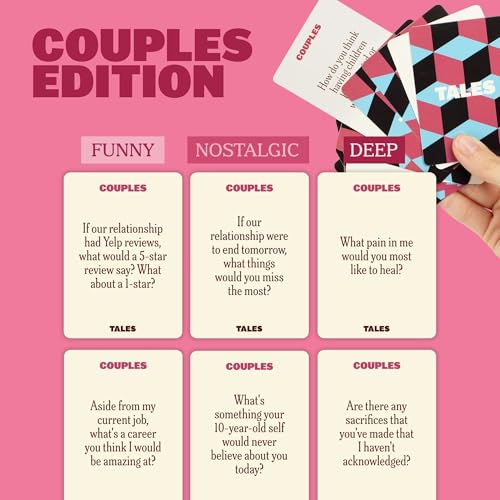 TALES 150 Conversation Cards, Perfect for Dinners, Road Trips, Classrooms & Game Nights, Gifts & Gatherings, Conversation Starters to Spark Creativity (Couples Edition) - color: Couples Edition