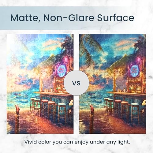 1000 Piece Jigsaw Puzzle for Adults - Beach Bar at Sunset - Challenging Puzzle Perfect for Game Nights - 1000 Piece Puzzle for Adults. 20x27 inches(Island Escape) - color: Island Escape