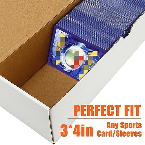 6팩 • 4800개 트레이딩/게임 카드 보관 상자/트레이딩 카드 보관 상자/카드 박스 판지 탑로더 표준 카드/스포츠 게임 컬렉터 박스 - size: 6-Pack-White