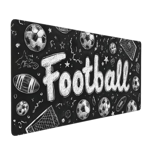 Football Soccer Gaming Mouse Pad, Large Desk Mat, Non-Slip Rubber Base, 35.4" x 15.7", for PC and Laptop - color: Football
