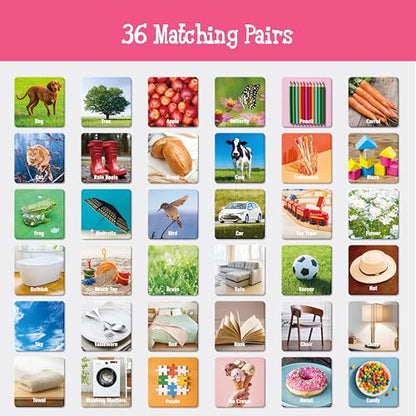 Hebayy 72 PCS Daily Items Matching Game, 36 Designs Everyday Objects Memory Cards Engaging Picture Matching Game, Educational Learning Toys for Preschool 4 5 6 Years Old - style: Daily Items