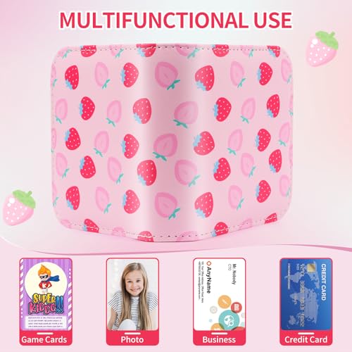 Small 1 Pocket Card Binder for Cards,Mini Trading Card Binder Holder Fits 80 Cards with 40 Removable Sleeves,Card Collection Binder Album Book Case for TCG,MTG,Sports Games (Strawberry Peach) - color: Strawberry Peach