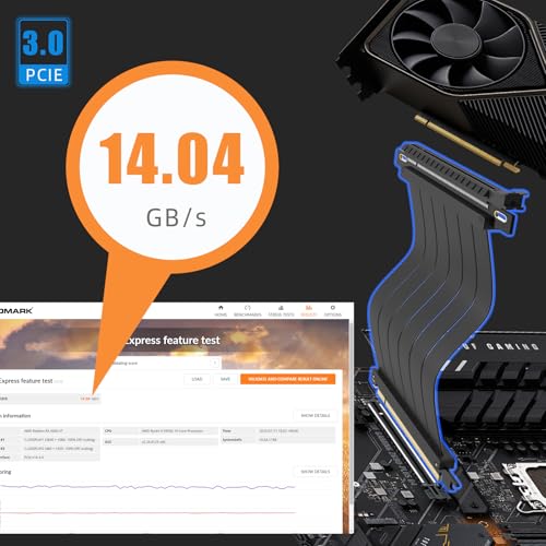 GLOTRENDS 1000mm PCIe 3.0 X16 Riser Cable for Low-end PCIe 3.0 GPUs, Such as GeForce RTX 20/GTX 16/GTX 10 Series and AMD Radeon RX5000/VII/RX Vega/R9 Fury Series, etc - size: 1000mm, style: 180 Degree Straight Angle