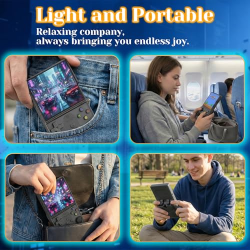 Upgrade S600 Retro Gaming Console, Anti-Slip Patterns Retro Handheld Game Console, 4.0 Inch 720x720 IPS Screen and 22,000+ Classic Games Retro Game Console for Gaming/Playdate/Party/Gift, Black 128G - style: Black 128G
