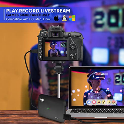 Pyle Capture Card 4K USB3.1 HDMI-to-USB Audio-Video Record via DSLR Camcorder Action Cam, Ultra High Speed, PS3, P4, PS5, Xbox, Nintendo Switch, Wii, Game Streaming, Conference Live Broadcast-PLINK3 - style: Capture Card Pro