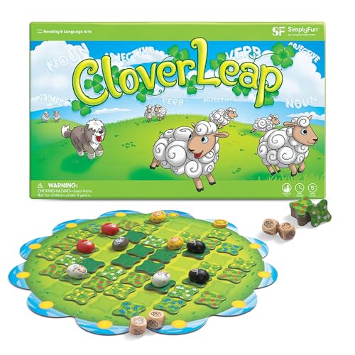 SimplyFun Clover Leap - Educational Vocabulary Game - Sentence Building for Kids, Develop Sentence Structure & Vocabulary Skills, Fun Learning Game for Families - 2-4 Players, Ages 5 & Up - style: Clover Leap