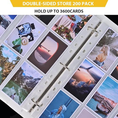 9 Pocket Page Protector, 400 Pack Trading Card Sleeve, Holds 7200 Cards，Baseball Card Sheets for 3 Ring Binder, for Skylanders, MTG, Coupon, Game Cards, Trading Cards, Football Cards - size: 400