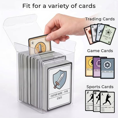 WOPITUES 16 Pack Trading Card Storage Box,Clear Card Box Holds 250 Unsleeved Cards,PET MTG Deck Box, Commander Deck Box for TCG/MTG/Magic,Sports Cards, Collectible Trading Cards