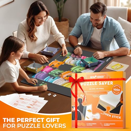 Newverest 6-Pack Puzzle Glue Sheets 10×10″ – Preserve & Display 1 × 1000-Piece Jigsaw Puzzles – Peel & Stick Puzzle Saver with 2 Adhesive Hangers – No Glue, No Mess, Ships Flat, Gift-Ready Box - color: Pack of 6