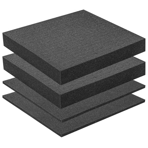 4 Pack Polyurethane Foam Sheet 12 x 12 x 2 Inch 12 x 12 x 0.4 Inch | 2 Sizes of Pre Cut Foam Sheets Pick Apart Inserts for Board Game Boxes, Storage Drawers, Toolbox