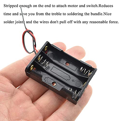HAHIYO 4.5V AAA Battery Holder Bundle Series with Wire Sturdy Clapm Flexible Springs Contact Build-in Harnesses Batteries Black Case Easy Install 8 Pieces for Wall Clocks Ham Radio Kids Toys - style: Without cover-3AAA-8P