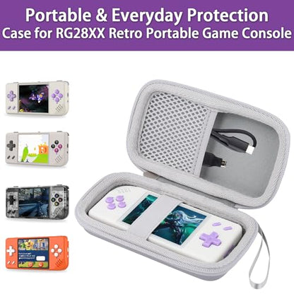 khanka Case for RG28XX Retro Handheld Game Console + HDMI Adapter,White | EVA Hard Shell, Mesh Pocket Accessory Storage, Portable Rope Attachment, Travel-Ready Gaming Storage, Protective Case Only
