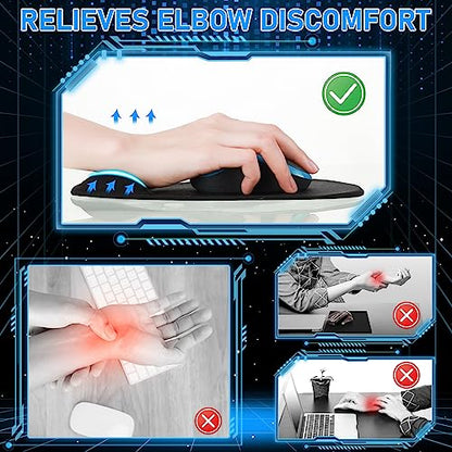 24 Pcs Ergonomic Mouse Pad with Wrist Support Office Mousepad Gaming Black Mouse Mat Wrist Pad Desk Accessories Workspace Organizers Non Slip Silicone Base for Home Office Computer Laptop Travel
