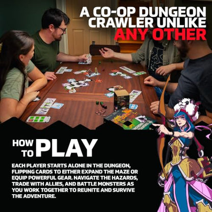 Shuffle Dungeons Board Game – Solo and Co-op Dungeon Crawler for 1–4 Players