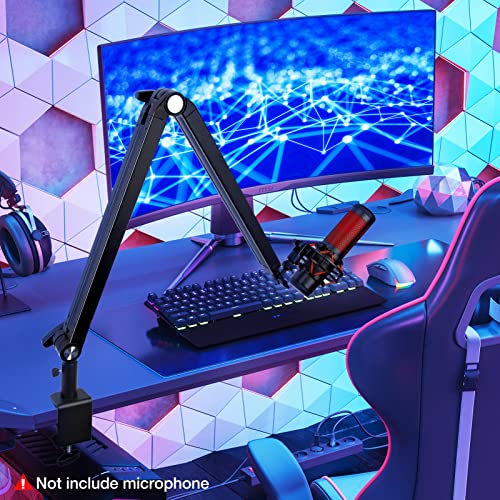 Blue Yeti Boom Arm with Extension Tube - Mic Boom Arm Compatible with Blue Yeti, Adjustable Boom Height Microphone Stand for HyperX QuadCast, Shure MV7, Rode, and Most Gaming Mic By SUNMON - color: Blue Yeti Boom Arm
