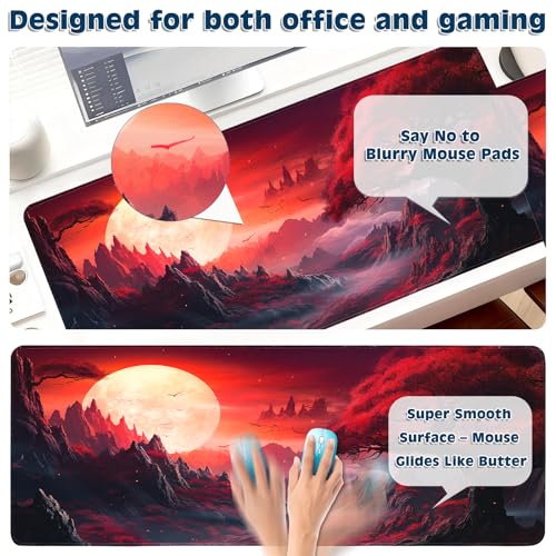 Gaming Mouse Pad, Desk Mat for Keyboard and Mouse, Large Mouse Pad for Desk, Computer Mousepad - color: Full Moon 2