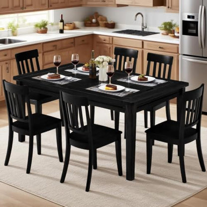 63"x39" Board Game Table with Removable Top Solid Wood Dining/Gaming Table | Gaming Table for 4-6 Players with Play Mat, 6 Detachable Cup Holders & 6 Hobby Trays (Black) - color: Black