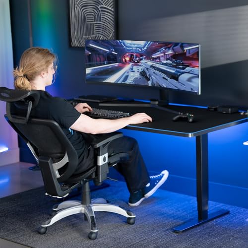 VIVO Extra Large 71 x 36 inch Full Size Desk Pad with RGB Lighting for Office Ambience and Immersive Gaming, Oversized Mouse Pad Table Top Cover, 12 Color Modes, Non-Slip Base, Black, DESK-PAD72-36 - size: 71 x 36 inches