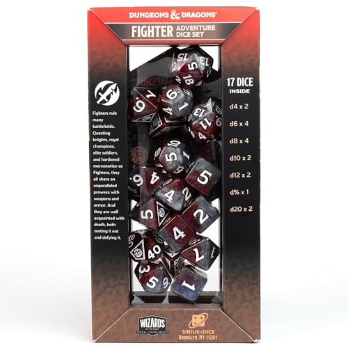 D&D Adventure Dice (Fighter Class: Red) - style: Fighter Class: Red