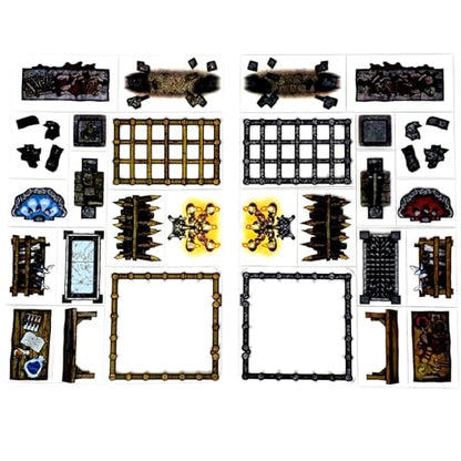 Dungeons - 66pc Double-Sided Dungeon & Terrain Pieces for Starters & Masters Alike - Roleplaying Objects for Dungeons & Dragons - Immersive Map Accessories for DND 5E, Pathfinder & Warhammer RPGs